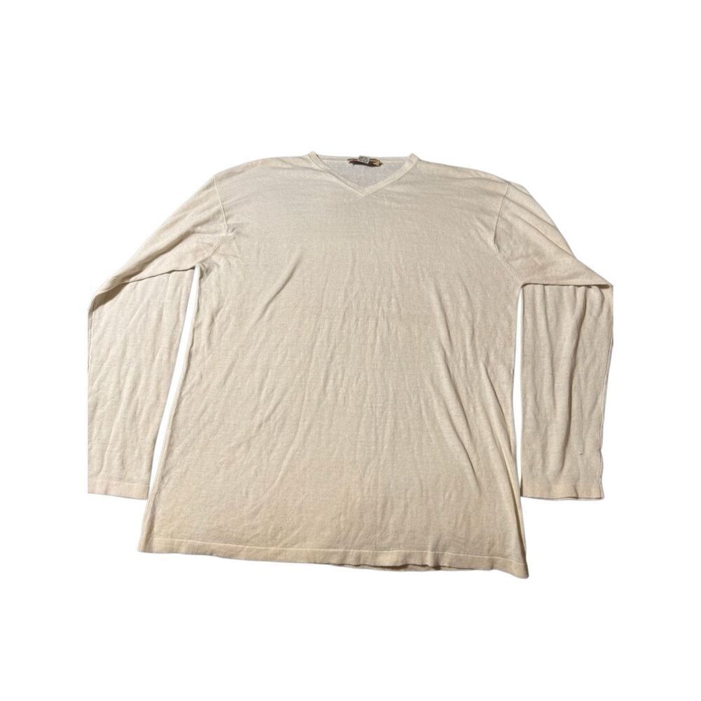 Weekendz off beige v-neck long-sleeve t-shirt XXL